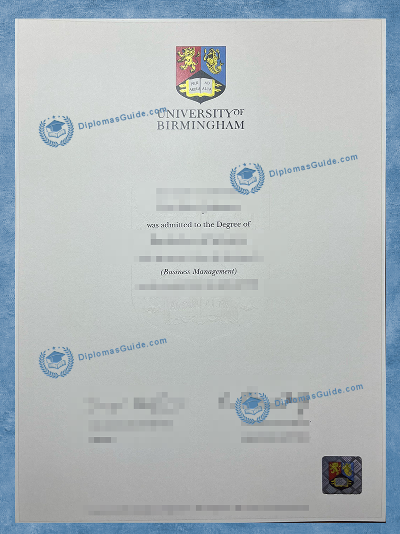 伯明翰大学证书 University of Birmingham Degree