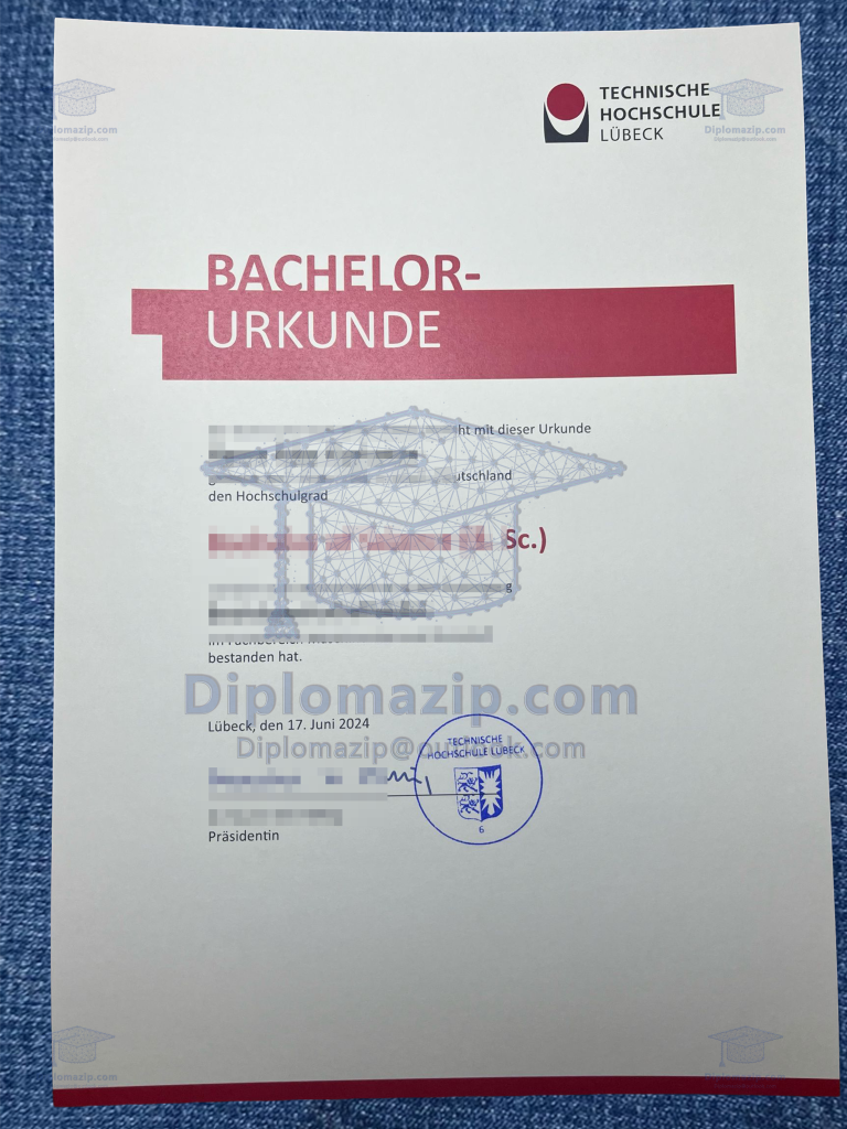 吕贝克应用技术大学证书 Technische Hochschule Lübeck Certificate 吕贝克应用技术大学证书 Technische Hochschule Lübeck Certificate