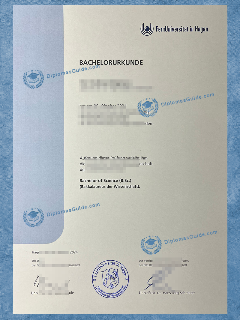 哈根远程大学文凭 FernUniversität in Hagen Degree, 哈根远程大学文凭 FernUniversität in Hagen Diploma