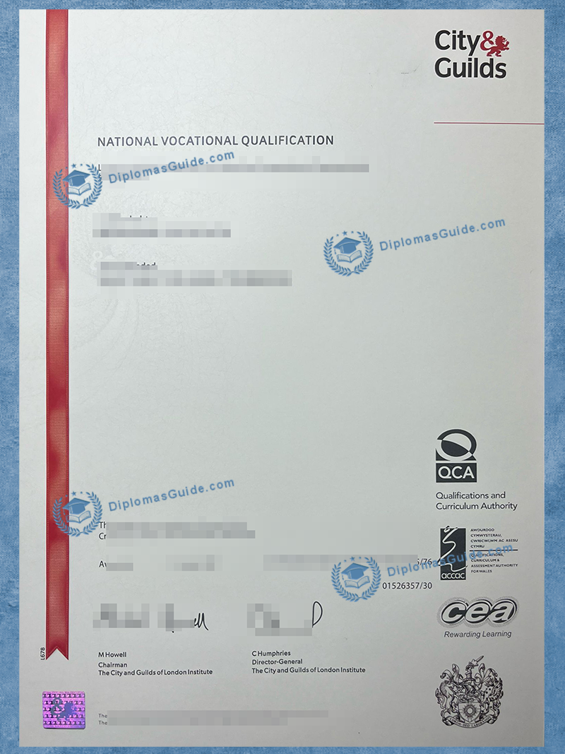 城市公会职业资格证书 City & Guilds Certificate