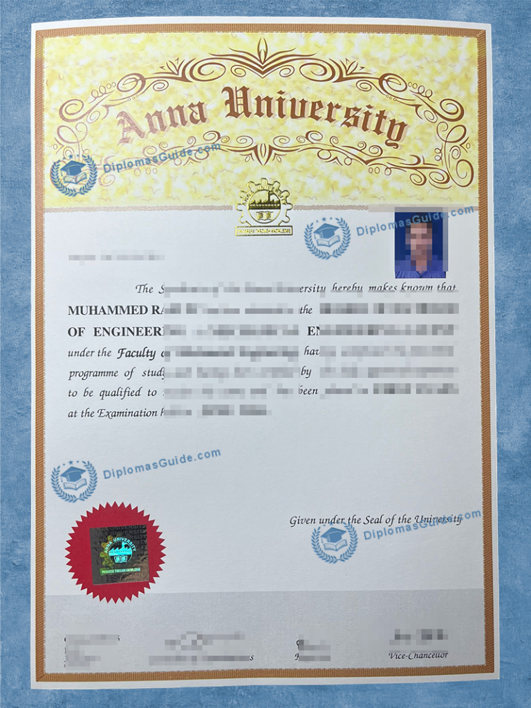 安娜大学学位文凭  , Anna University Degree , Anna University Diploma