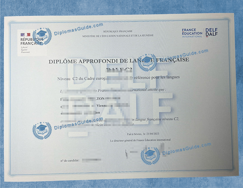 法国教育国际文凭  DALF C2 Degree DALF C2 Diploma 
