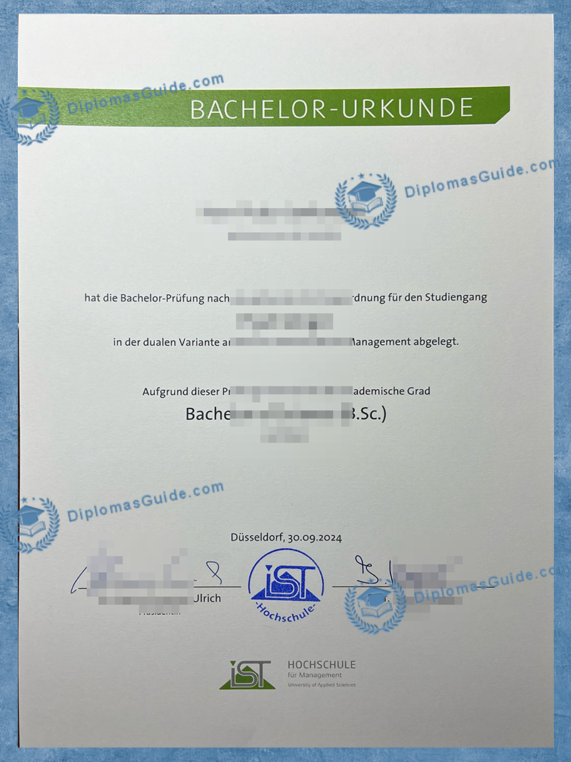 管理学院文凭 IST-Hochschule für Management Degree
