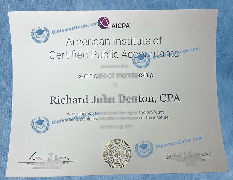 美国注册会计师协会证书 AICPA Certificate 美国注册会计师协会证书 AICPA Certificate
