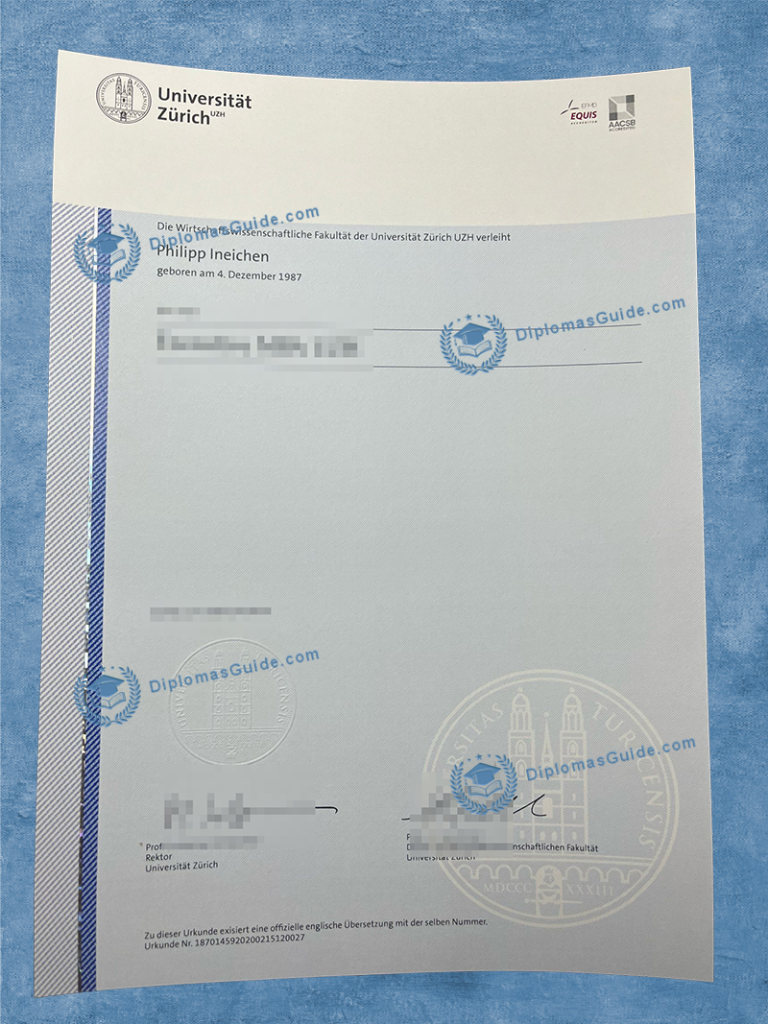 苏黎世大学学位文凭 , UZH Diploma