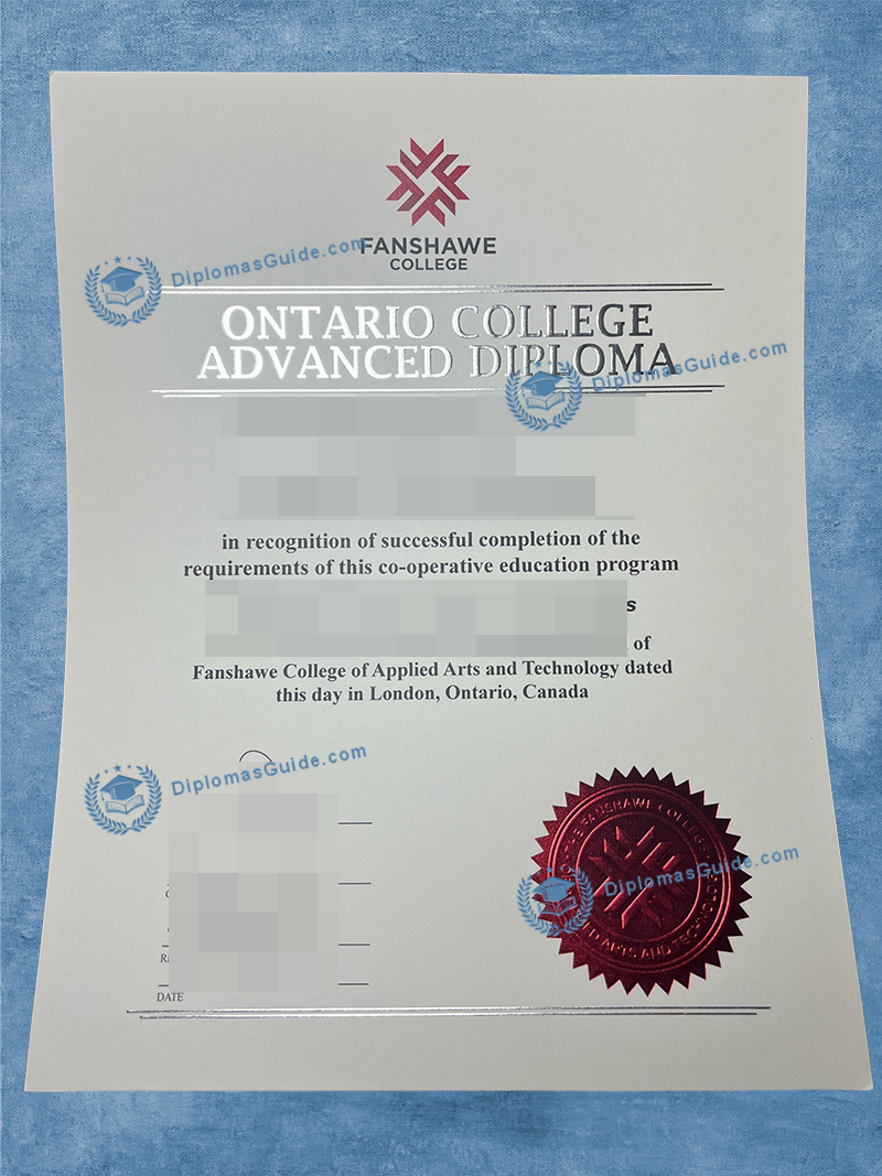 范莎学院文凭 Fanshawe College Degree, 范莎学院文凭 Fanshawe College Diploma