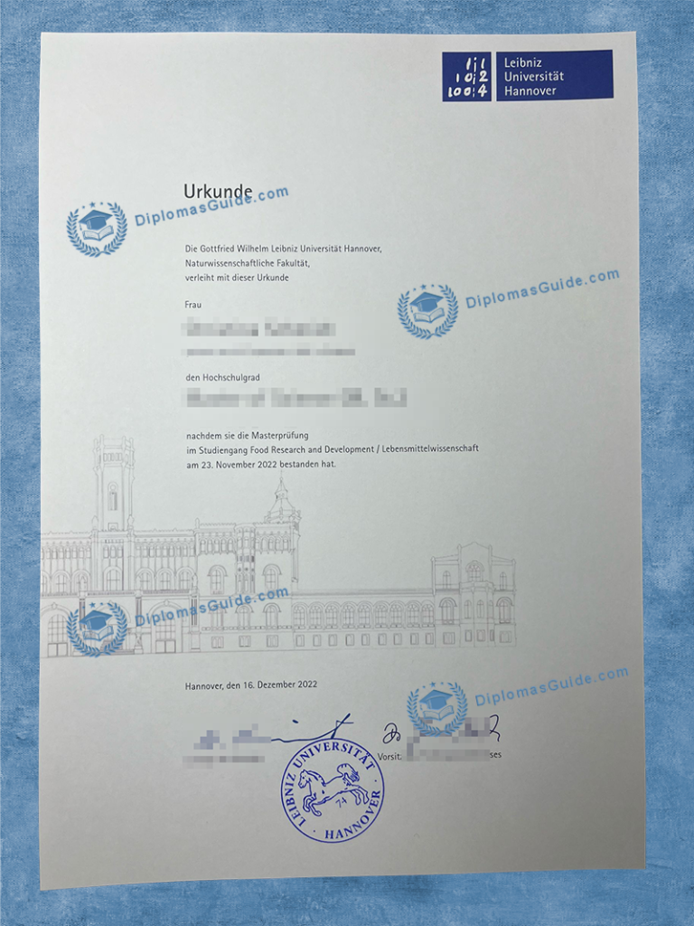 莱布尼茨-汉诺威大学学位证书 Leibniz University Hannover Degree