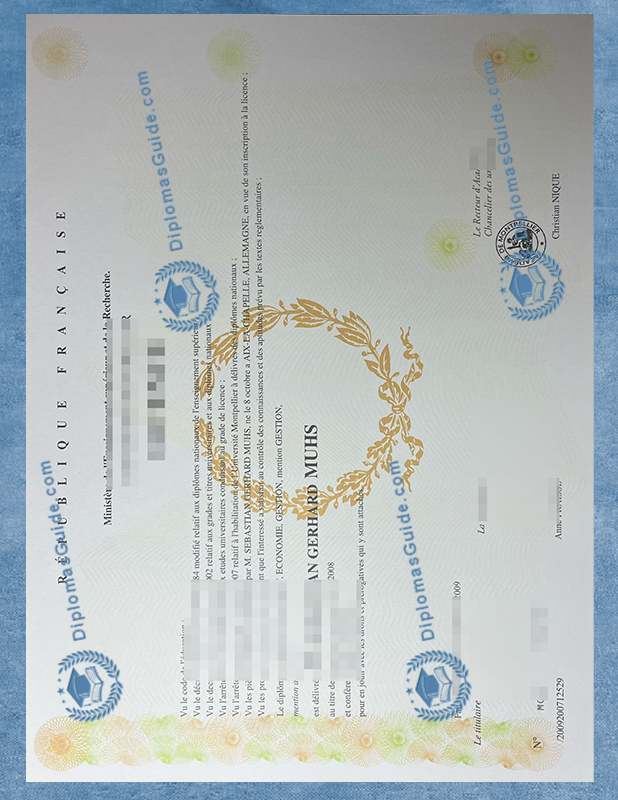 蒙彼利埃大学文凭 University of Montpellier Degree