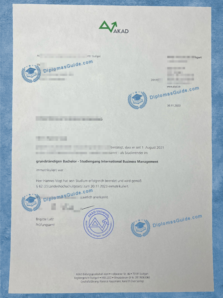 AKAD 远程教育本科与硕士课程文凭 AKAD Degree