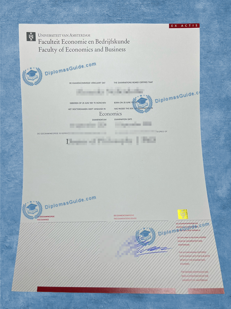 阿姆斯特丹大学学位 Universiteit van Amsterdam Degree