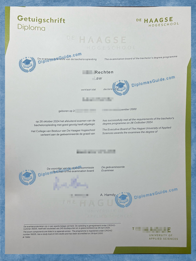 海牙应用科技大学文凭 The Hague University of Applied Science Diploma
