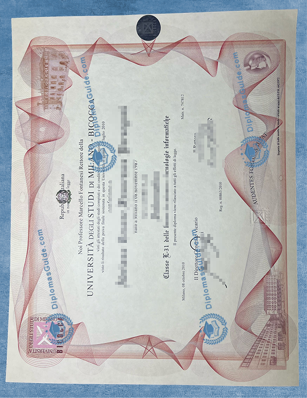 米兰比可卡大学文凭 Università degli Studi di Milano-Bicocca Diploma