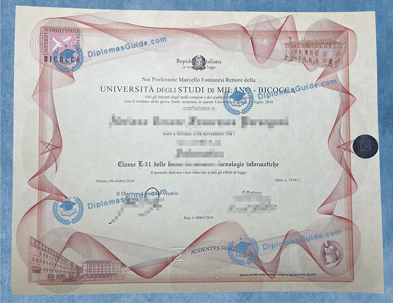 米兰比可卡大学文凭 Università degli Studi di Milano-Bicocca Diploma